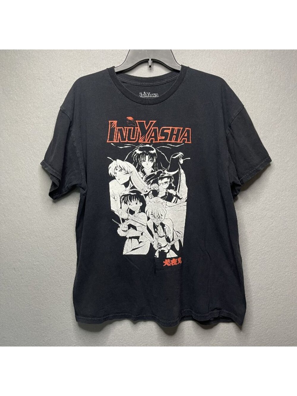 Mens InuYasha Anime Black Graphic T-Shirt 2009 Japanese Manga XL